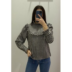 Blusa rayas  flecos