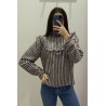 Blusa rayas  flecos